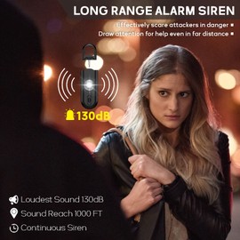 Softvox Personal Safety Alarm Keychain for Women 2PCS -130 dB Loud Siren with SOS Strobe Light, Flashlight, Double Speakers, Safe Defense Key Chain for Girls Kids Elders Emergency Call