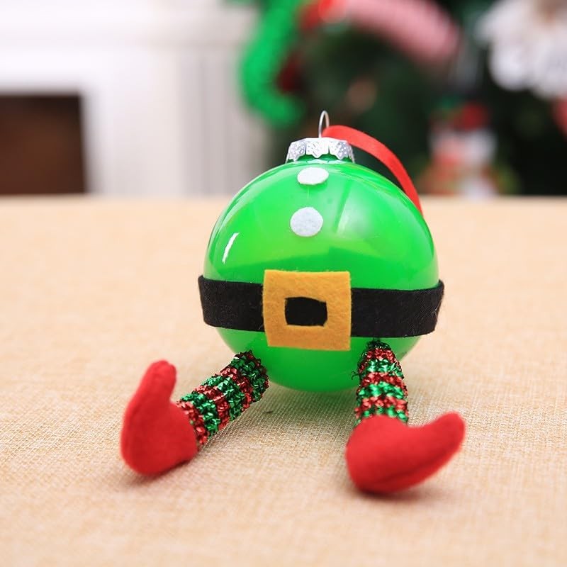 Fassory 3 Pcs 8cm Santa & Elves Christmas Baubles, Hanging