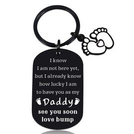First Time Dad Gifts Gender Reveal Ideas Pregnancy Announcement for Husband Men New Daddy Keychain Fathers Day Father to Be Expecting Dad Gifts Fathers Day