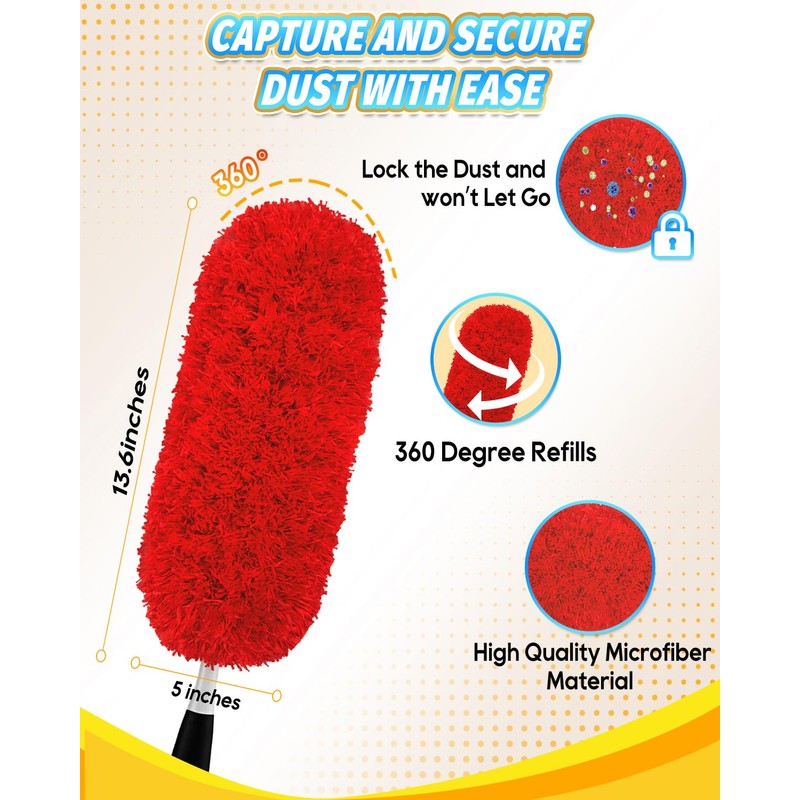 KEEPOW Reusable Microfiber Refills Compatible with OXO Duster & for