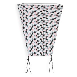 OLOBABY Sun Shade with UV Protection Universal Baby Sun Sail for Pram, Pushchair, Buggy Stroller (Pink & Grey Triangles)