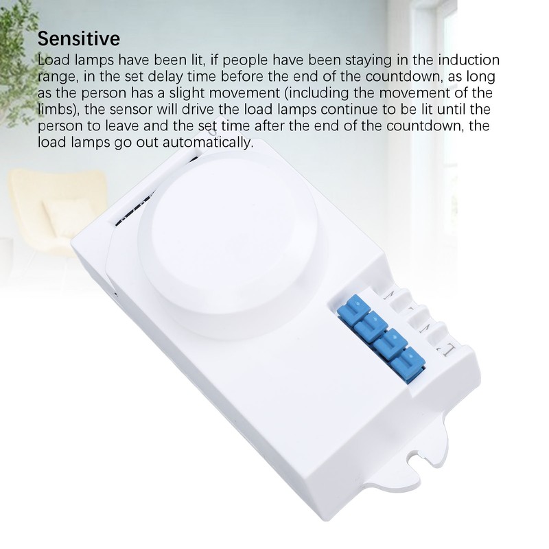 Microwave Radar Sensing Switch 5.8G 1200W Adjustable Human Motion Detector