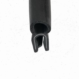 Trim Seal with Top Bulb – PVC Plastic Trim with EPDM Rubber Bulb Seal – Fits 1/16” Edge, 3/8” Bulb Seal Diameter (50 Feet)