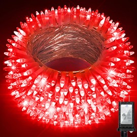 XIKENGSHQ 750 LED Christmas Lights Outdoor Use, 246ft 8 Lighting Modes Fairy Lights for Outside, Christmas Tree Lights Outdoor IP44 Waterproof for Xmas Patio Yard Fence Deck Balcony Garden Decor Red