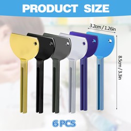 Toothpaste Squeezer, 6-Pack Stainless Steel Tube Rollers, Durable and Reusable, Ergonomic Design, Perfect for Toothpaste, Creams, Paints, and More, Easy to Use and Clean