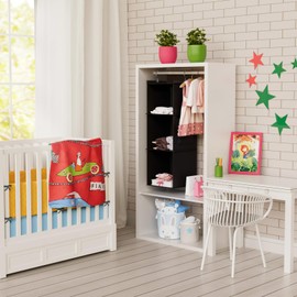 YOUDENOVA Hanging Shelf, Wardrobe Organiser, Hanging Storage with Bamboo Sticks and MDF Panels, Reinforced for Clothes, Space Saving and Foldable, Bamboo Inserts, 3 Compartments, Black