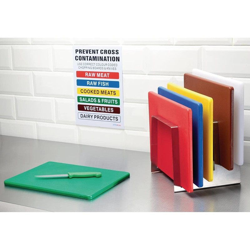 Hygiplas Chopping Board Rack Made of Stainless Steel with Six