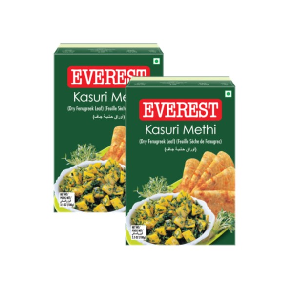 Everest Various Seasoning Masala Powder - A Mixture of Spices Adds Taste - Aromatic & Enhances the flavor of the meal - Simplifies & Speed Up Cooking Process (Kasuri Methi-dry leaves 100g, Pack of 2)