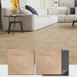 ACCOR HOME 12" x 12" Peel and Stick Floor Tile, 10 Tiles Water-Resistant Vinyl Flooring, Cemalin Marble Peel and Stick Tile for Kitchen, Bedroom, Self Adhesive DIY Peel and Stick Flooring