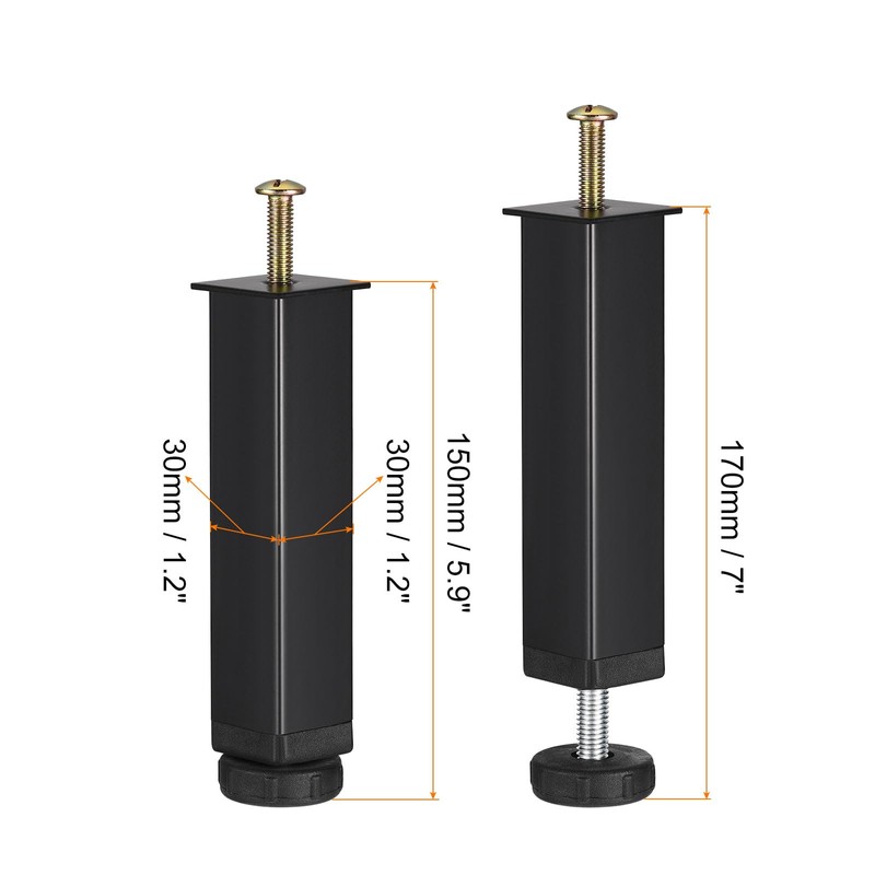 sourcing map Adjustable Height Bed Frame Support Legs Replacement Bed