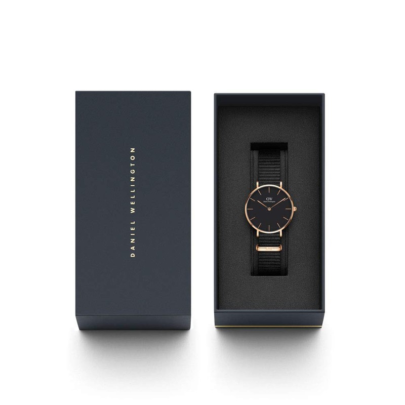 Daniel Wellington Petite Watch Rose Gold Fabric (Polyester), Rose Gold/Black,