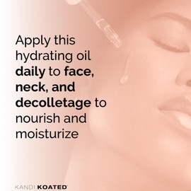 Kandi Koated Age-Renewal Face & Neck Oil Burruss – Anti-Aging Botanical Oil with Jojoba, Vitamin C, Green Tea & Coffee Extract – Hydrating, Firming, Vegan Skincare, 1 fl oz