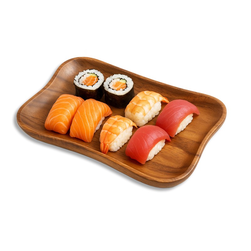 Woodard & Charles Acacia Wood Medium Pinched Serving Tray, for