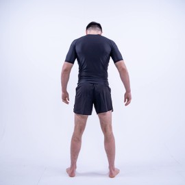 Progress Jiu Jitsu Academy Short Sleeve Sleeve Rashguard | Comfortable and Durable BJJ Rash Guard | Flexible Rash Guard for Grappling | Moisture-Wicking Compression Tops for Men and Women | Black - S