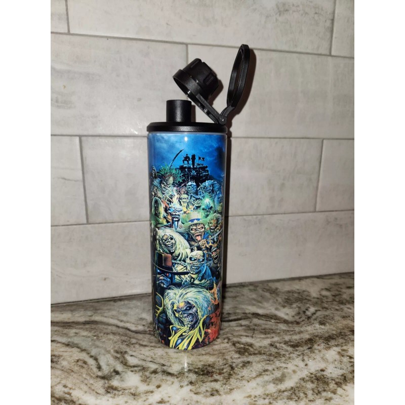 Iron Maiden Collage of Eddie 20 0z tumbler w 2