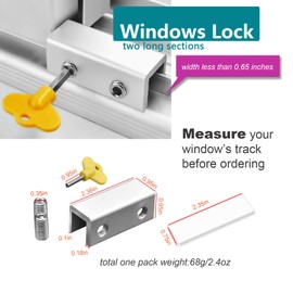 Window Locks for Up and Down Sliding Door Lock Security Bars Child Safety Locks Security with Keys Easy Installation Without Drilling for Vertical and Horizontal Sliding Silver 8 Sets