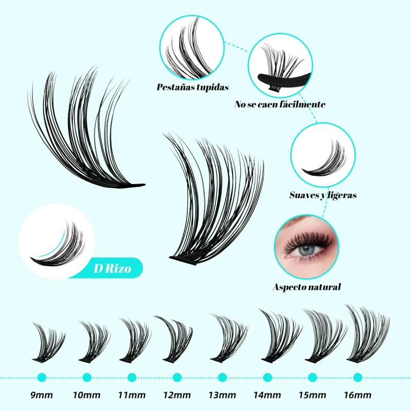 Kit De Extensiones De Pestañas Con Pegamento Amzgirl Lash