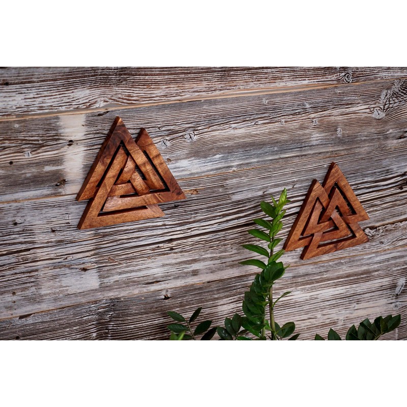 Windalf Valknut Handmade Wall Decoration 24 cm Viking Wotans Knot