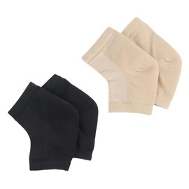 FOMIYES 2 Pack Gel Heel Socks Moisture-infused Toeless Socks Cracked Heel Treatment