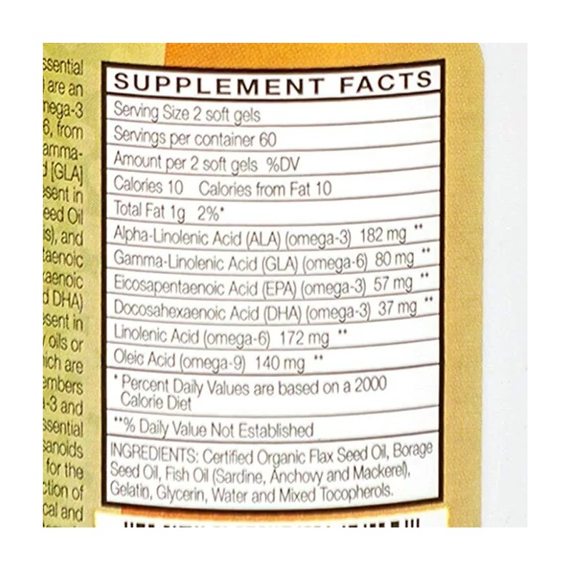 HealthSmart Nature’s EFA, Essential Fatty Acids, 120 Caps