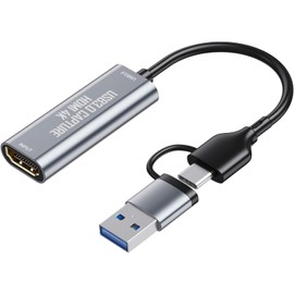 VIXLW Tarjeta de captura de audio/video, tarjeta de captura HDMI USB 3.0 para transmisión, tarjeta de captura USB 2K 30FPS/1080P 60FPS, HDMI a USB C para transmisiones de juegos, reordenación de