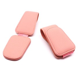 ZHMEINA 2 Pcs Sunglass Holder for Car, Sunglasses Clip for Car Visor, Suede Cloth Magnetic Car Sunglass Holder, for Different Size Eyeglasses (Pink)