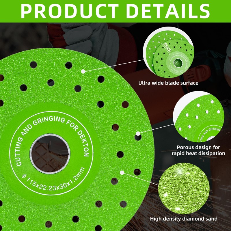 4PCS 4-1/2 Inch Diamond Saw Blades - Ceramic, Glass, Rock