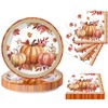 Dereinwo 50Pcs Fall Paper Plates and Napkins Disposable paper plates