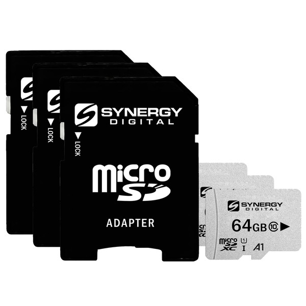 Synergy Digital 64GB Micro SDXC Secure Digital UHS-I Memory Cards,