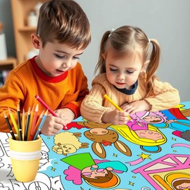 OHOME Jesus Giant Coloring Poster/Tablecloth - Jesus Birthday Party Decorations - 30 x 72 Inches Jumbo Coloring Banner Kids Crafts Activities Decor Party Supplies