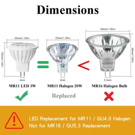 KAPATA MR11 LED 20W Halogen Equivalent, 2700K Soft Warm White GU4 Bi-Pin Base, 12V Low Voltage Spotlights 250lm Not Dimmable for Outdoor Landscape Lighting and Indoor Recessed/Track Lights, 6pcs