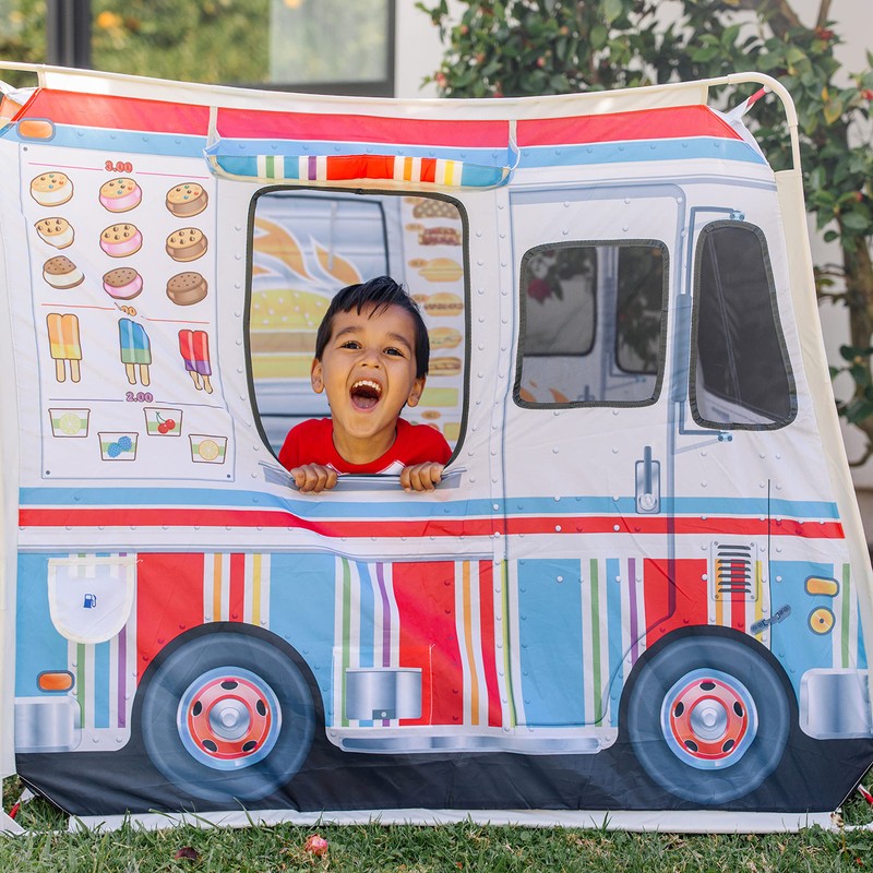 Melissa & Doug Fabric Double-Sided Food Truck Play Tent -