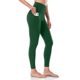 HeyNuts Workout Pro 7/8 Leggings with Pockets for Women, High Waisted Compression Tummy Control Workout Yoga Buttery Soft Pants Everglade Green_25'' XS(0/2)