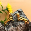 2pcs Solid Brass Dachshund Statue - Mini Standing Dog Sculpture