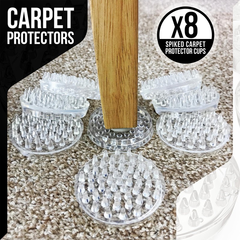 Medipaq Spiked Carpet Protector Cups - 16 Pack Carpet Protectors