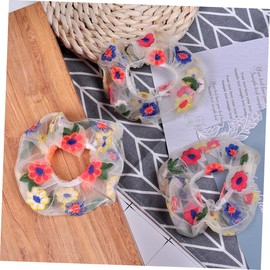 Baluue 5pcs Embroidered Floral Elastic Hair Bands Ponytail Holders for Women Durable Scrunchies for Daily Wear and Special Occasions Hair Accessories for Costume Parties and Stage