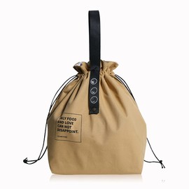 Modixun Canvas Insulated Lunch Bag with Drawstring Closure, Wide-Open Foldable and Lightweight Lunch Tote Bag, Cooler Tote Bag for Work Office School Picnic, Yellow