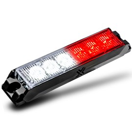 NanoFlare 5" 6W Red White LED Surface Mount Police Grill Strobe Warning Light [SAE Class 1] [Sync-able Modes] 12V Rectangle Grille Flashing Emergency Fire Light for Responder Firefighter Vehicle Cars