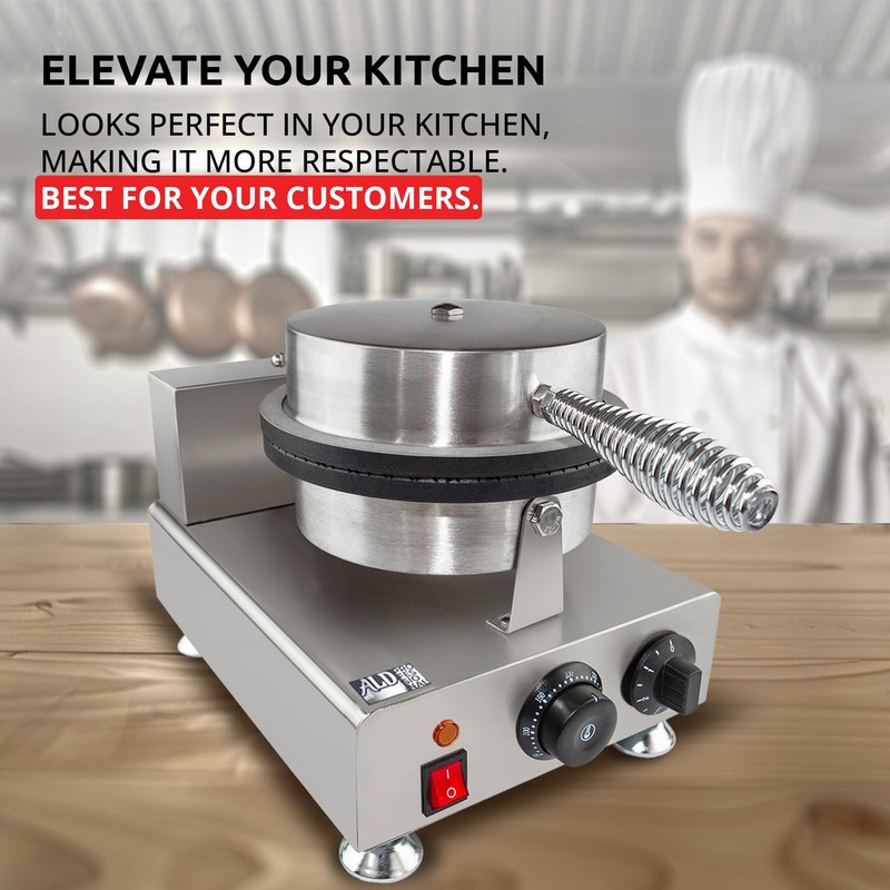 ALDKitchen Waffle Cone Maker | Nonstick Coating (1-Head)