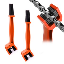Ziciner 2 PCS Motorcycle Bicycle Chain Brush, Chain & Wheel Cleaning Tool, Crankset Chain & Gears Cleaner, Bicycle Chain Washer for Mountain Bike Motorcycle Chain (Orange)