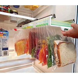 Zip n Store - Your Refrigerator Organizer - Ziploc Bags Easy Fridge Organizer - Organizes 12 Bags, Perfect For Leftovers, Easy To See & Install, Access Food, Quick Access Slide Track - Mid-Size