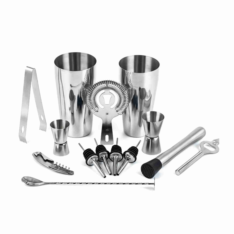 14PCS/Set Bartender Kit Bar Tool Set Sturdy Stainless Steel Cocktail