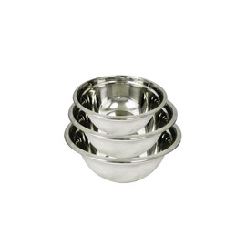 1 Stop & Go – Premium Stainless Steel Mixing Bowls (Set of 3: 5 Qt, 3 Qt, 1.5 Qt) – Nesting Mixing Bowl Set for Cooking, Baking & Food Prep – Easy to Clean, Space-Saving, and Durable