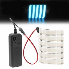 NWpangu Electroluminescent El Light Strip with 3V Battery Case Driver, Interior/Exterior Atmosphere Light, Decoration Light for Parties, Holiday, DIY Decoration,Ice Blue(No Battery)