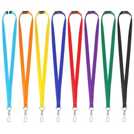 80 Pcs Breakaway Lanyard for Id Badges, 8 Color Breakaway Flat Badge Lanyards with Swivel J Hook Break Away Lanyards for Teachers Volunteers Student Team Activities