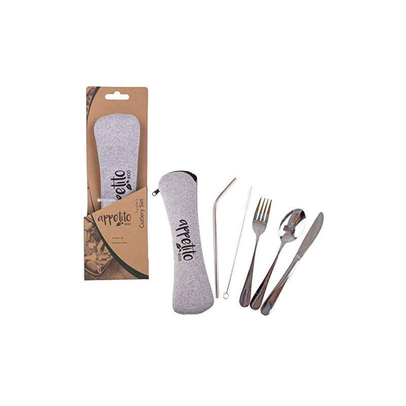 Appetito 5 Piece Stainless Steel Traveller'S Cutlery Set