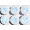 Blue Christmas Snowflakes Ceramic Drawer Knobs Snow Flake Handle Pulls,