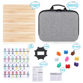 JOYOUSLIFE Mexican Train Numbers Dominoes with 4 Wood Trays, Color Double 12 Numerical Domine Set for Adults and Family, Classic 91 Tiles Board Grame with Waterproof Case