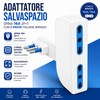 1 Pezzo Adattatore Salvaspazio Bianco, Spina 16A 2P+T con 2