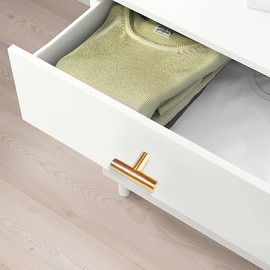 SourceTon 5 Pack Gold Single Hole Cabinet Pull, 1/2" Diameter T Bar Cabinet Handles, Modern Drawer Pulls, 50mm / 2 inch Length